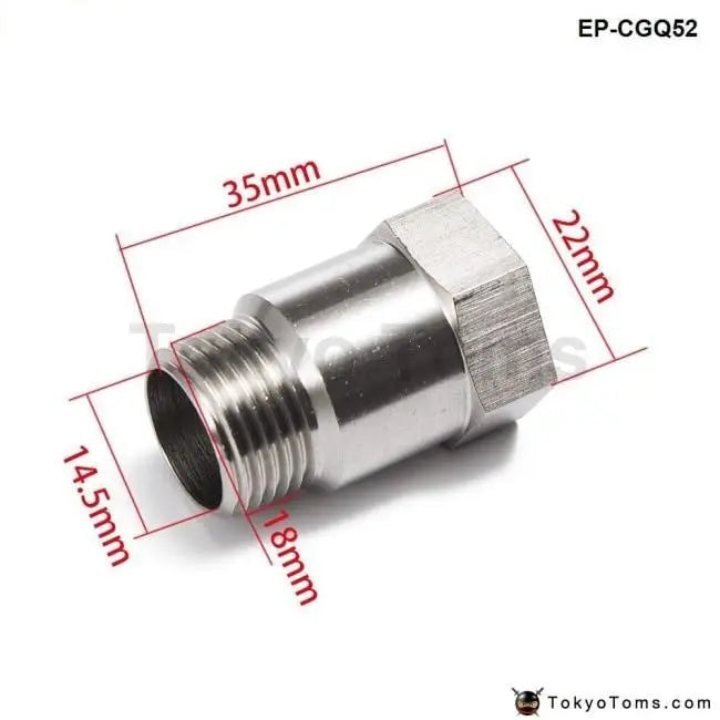 Car Exhaust Oxygen Sensor O2 Header Bung Pipe Spacer 18Mm Thread M18 X