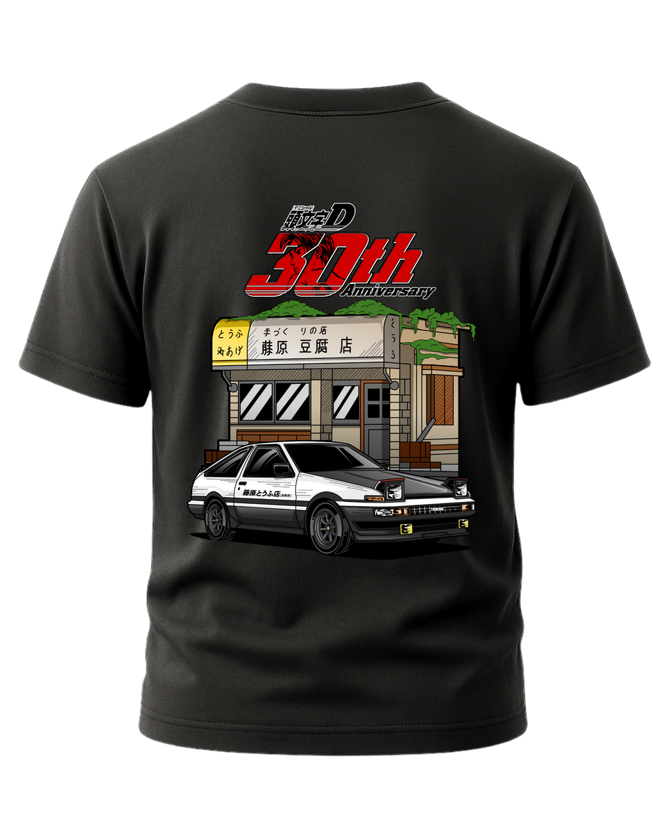 Initial D 30th Anniversary AE86 Fujiwara Tofu Shop T-Shirt