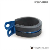 10Pcs X Id 12.7Mm (Color:Blue,Black) Aluminium Rubber Lined Cushioned P Clamp Clip
