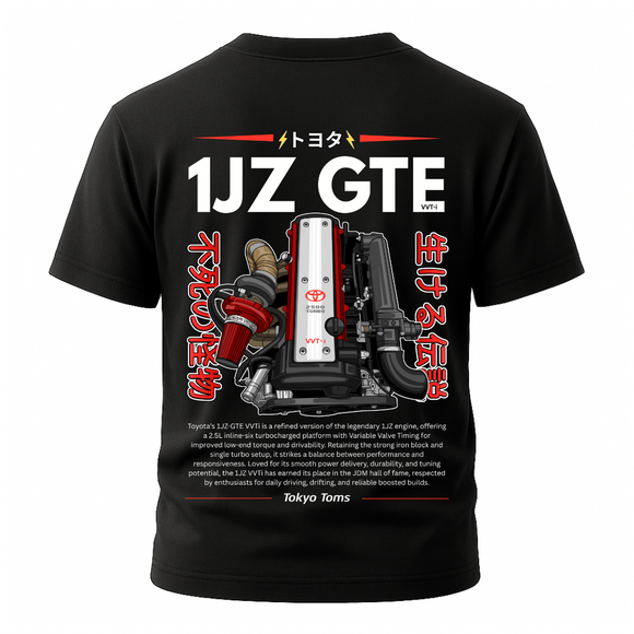 1JZ GTE VVTi - Red - T-Shirt - Engine - Unisex