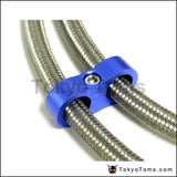 1Pc AN6 13mm Blue Braided Hose Separator Clamp Fitting Adapter (Fuel, Oil) - Tokyo Tom's