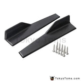 2pcs 45cm Universal Black Carbon fiber Side Skirt Rocker Splitters Winglet Wings Canard Diffuser
