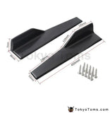 2pcs 45cm Universal Black Carbon fiber Side Skirt Rocker Splitters Winglet Wings Canard Diffuser