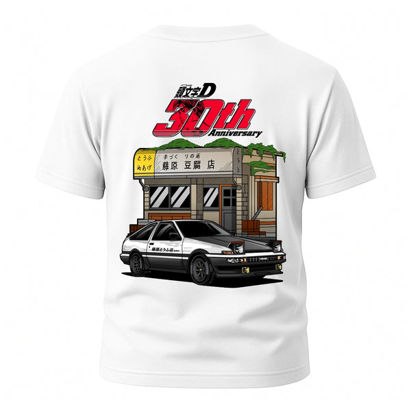 Motoo Fujiwara Birthday TEE L ブラック Initial D 30th Anniversary AE86 Fujiwara Tofu Shop T-Shirt