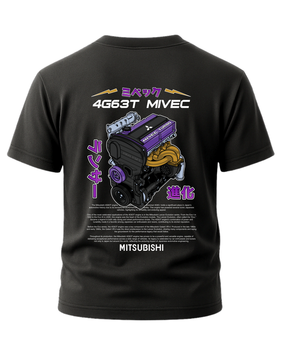 4G63T Mivec Engine Motor 4 cylinder - T-Shirt