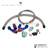 36" 4-An 1/8 Npt Oil Feed Fitting Line+17" 10 An Turbo Oil Return Drain Line Kit - Tokyo Tom's