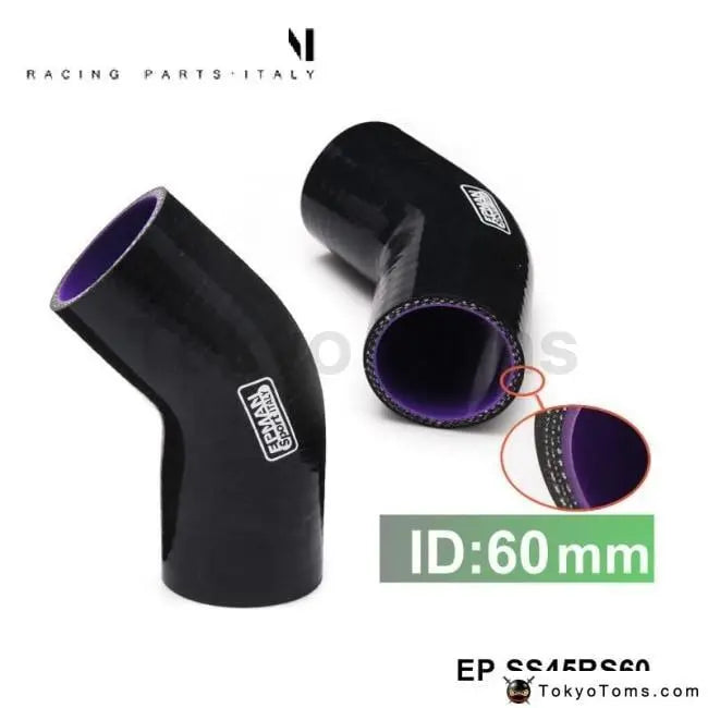 thumbnail image 2 of LTI 1.5" ID 45-Degree Silicone Hose Elbow – 4-Ply Reinforced, Black, For Intercooler/Intake 2 of 6