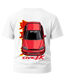 Top View Civic EK T-Shirt - White Back