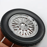 Creative Rubber Tire Wheel Rim Shaped Bottle Cup Coasters Car Truck JDM Enthusiast Home Decoration (4PCS Coasters+1PCS Shelf)