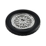 Creative Rubber Tire Wheel Rim Shaped Bottle Cup Coasters Car Truck JDM Enthusiast Home Decoration (4PCS Coasters+1PCS Shelf)