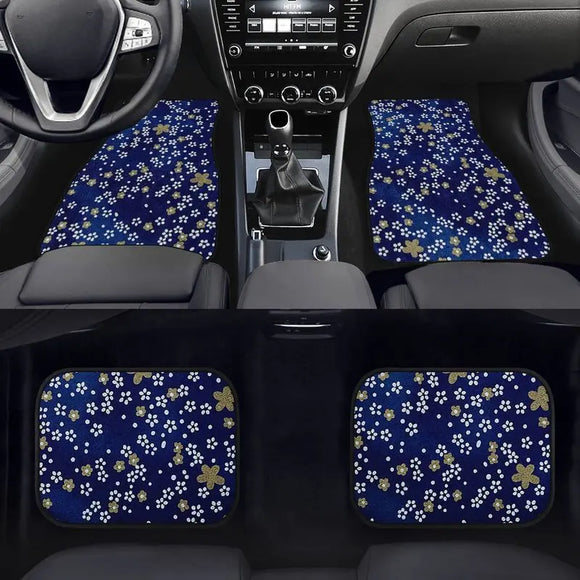 Custom Japanese Blue Cherry Blossom Mini Floor Mats
