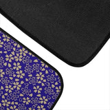 Custom Japanese Blue Cherry Gold Blossom Floor Mats