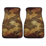 Custom Japanese Waves Floor Mats Gold