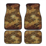 Custom Japanese Waves Floor Mats Gold