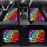 Custom Rainbow Hearts Floor Mats