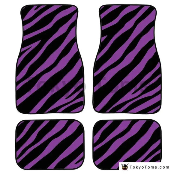 Custom Universal Car Foor Mats Zebra Stripe - Purple