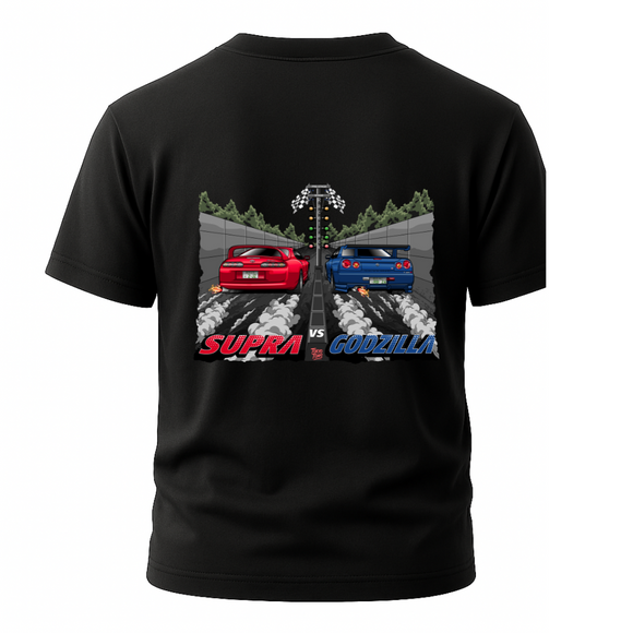 Supra vs Godzilla R34 Drag Racing T-Shirt