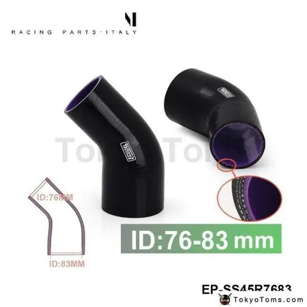 4Ply 3.25 To 2.5 ID 90 Degree Elbow Silicone Hose Reducer Coupler Pipe Black 4Ply 3.25 To 2.5 ID 90 Degree Elbow Silicone Hose Reducer Coupler Pipe Black