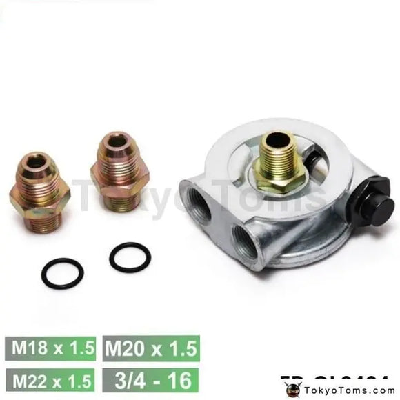Oil Cooler Filter Sandwich Plate + Thermostat Adaptor (An10 Or An8) Fittings - Tokyo Tom's