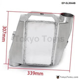 Universal Aluminum Bar & Plate Front Mount Water-To-Air Intercooler Inlet/Oulet 3" Core: 13.3" X12"X4.5" - Tokyo Tom's