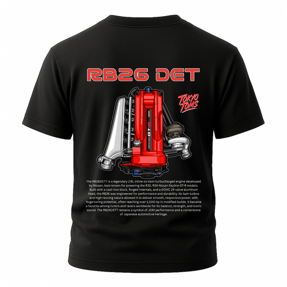 Nissan RB26 DET V2 Red - Unisex T-Shirt - Car Enthusiast - Drifting Drag JDM