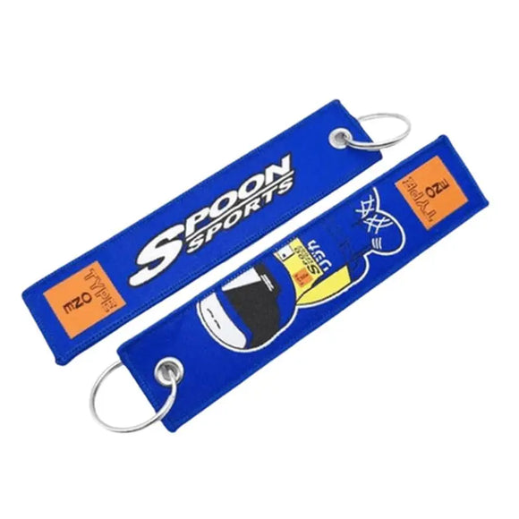 Spoon Sports JDM Keychain Jet Tag Key Ring Navy - Tokyo Tom's