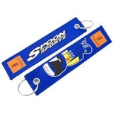 Spoon Sports JDM Keychain Jet Tag Key Ring Navy - Tokyo Tom's