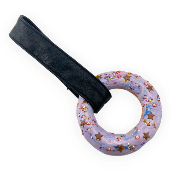 TOKYO TOM'S  LIGHT PURPLE GLAZE  DONUT HANG RING WITH ASSORTED SPRINKLES
