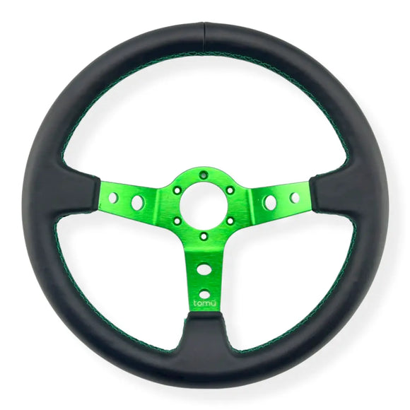 Tomu Ebisu Green Spoke with Black Leather Steering Wheel