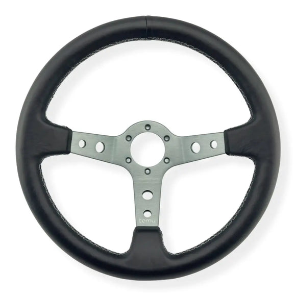 Tomu Ebisu Pewter Spoke with Black Leather Steering Wheel