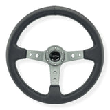 Tomu Ebisu Pewter Spoke with Black Leather Steering Wheel