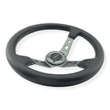 Tomu Ebisu Pewter Spoke with Black Leather Steering Wheel