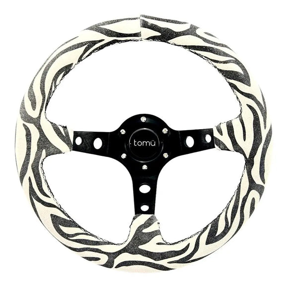 Tomu Zebra Suede Leather Steering Wheel
