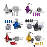 Type S Adjustable Fuel Pressure Regulator Fpr Universal JDM Turbo+Liquid Gauge 0-160 Psi - Tokyo Tom's