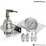 Type S Adjustable Fuel Pressure Regulator Fpr Universal JDM Turbo+Liquid Gauge 0-160 Psi - Tokyo Tom's