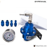 Type S Adjustable Fuel Pressure Regulator Fpr Universal JDM Turbo+Liquid Gauge 0-160 Psi - Tokyo Tom's