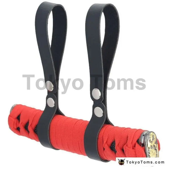 Universal 20cm JDM Samurai Roof Tsurikawa Handle Red+Black