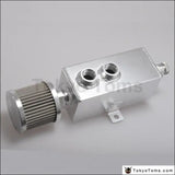 Universal Car 1L Aluminum Oil Catch Can Tank Fuel Tank With Breather & Filter Drain Tap - Tokyo Tom's