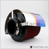 Universal Titanium Blue Stainless Steel Air Intake Filter Cover Heat Shield Fit For 2.5-5"  Filter - Tokyo Tom's