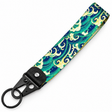 Tow Hook Clasp Keychain -Japanese Green Waves